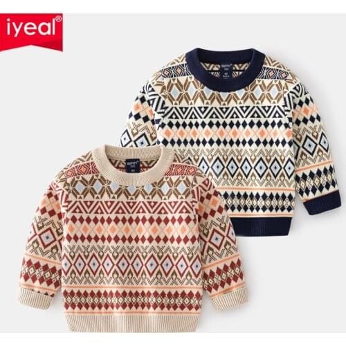 IYEAL Christmas Infant Baby Sweater Winter Warm Children Sweater For Boys Girls Knitted Pullover Kids Outerwear Toddler Clothes