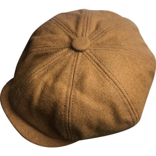 Minakolife Wool Tweed Men Women Newsboy 8 Panel Flat Cap Spring Autumn Breathable Gatsby Ivy Cabbie Hat
