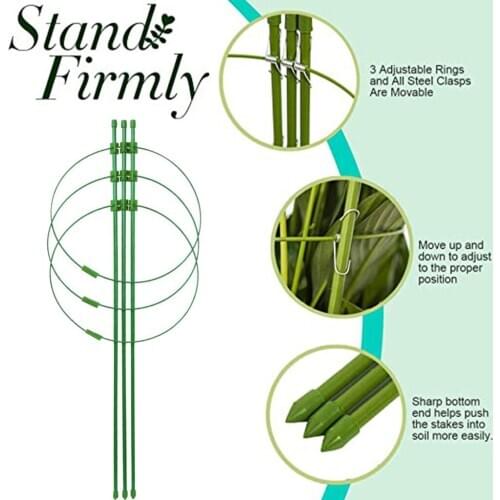 60CM Gardening Green Plant Support Ring Adjustable Plant Trellises Plant Tomato Cucumber Fixed Climbing Garden Tools