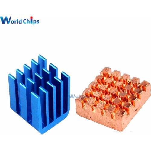 1Set 2Pcs Copper Aluminium Cooling Heat Sink Fan Kit For Raspberry Pi 3 Raspberry Pi 2 B