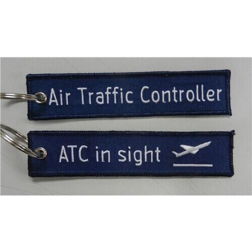Air Traffic Controller ATC in sight Fabric Key Chain Aviation Tags