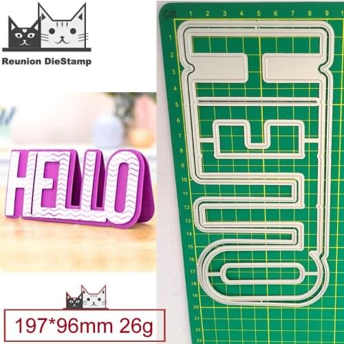Metal Cutting Dies Hello Word Letter Cut Die Mold Card Scrapbook Paper Craft Knife Mould Blade Punch Stencils