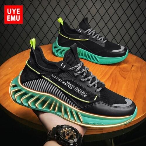 UYEEMU Mens Running Shoes 2021 New Summer Breathable Fly Woven Mesh Deodorant Sports Leisure Blade Old Shoes Size 39-44 #7780