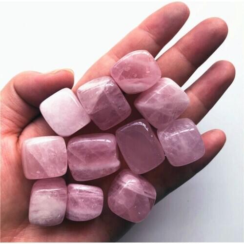 Natural Larger Rose Quartz Tumbled Cube Pink Stone Bulk Crystal Healing