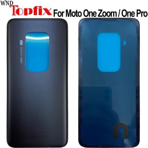 100% New For Motorola Moto One Zoom Battery Cover One Pro XT20 Back Glass Panel Rear Housing Case For Moto One Zoom Back Cover
