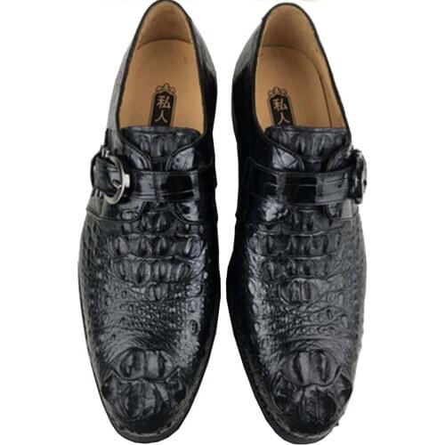 Ousidun new crocodile Men formal shoes Handmade shoes business men crocodile shoes male Dress shoes Big yards shoes