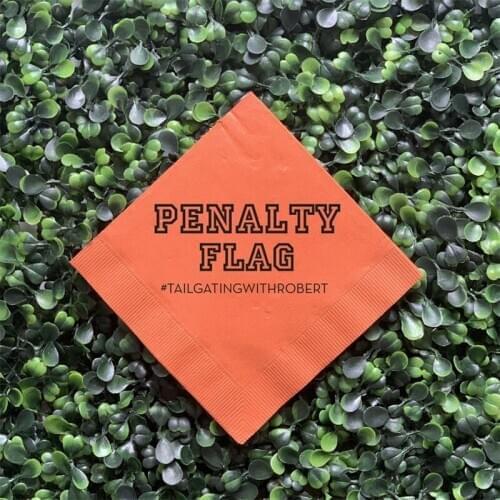 Personalize Penalty Flag Football Personalized Beverage / Custom Cocktail Napkins