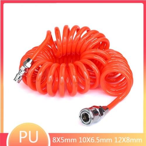 Pneumatic Polyurethane Air Compressor Hose Tube High Pressure Telescopic Spiral Pipe Tool 8X5mm 10X6.5mm 12X8mm