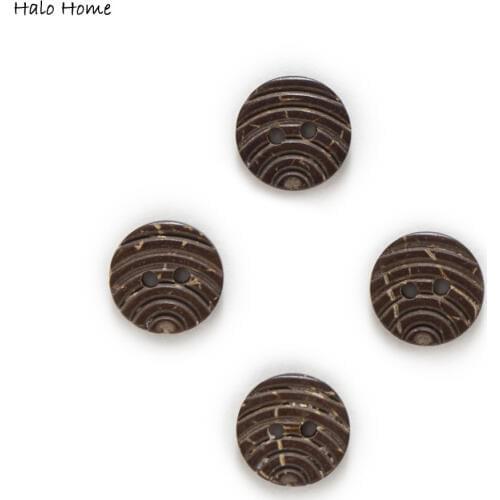 30pcs 2 Hole Coconut Stripe Buttons Decor Home Gift Clothing Sewing Scrapbooking Handwork DIY 13mm