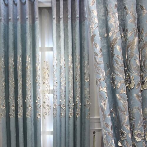 Europe delicate light villa luxury relief cloth curtain curtain curtain of sitting room curtain of the bedroom curtains study