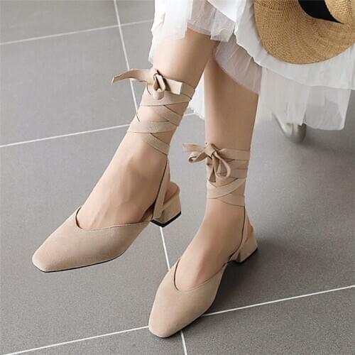 2020 Summer Gladiator Sandals Women Fashion Closed Point Toe Suede Sandal Female Elegant Low Heels Straps Casual Shoes Woman