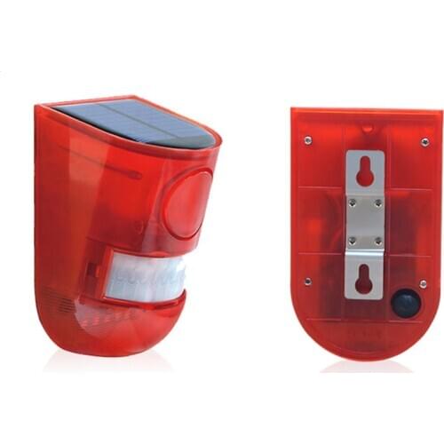 Remote Control Solar Alarm System Solar Security Light PIR Motion Sensor Remote Alarm IP65 Solar Siren Warning Light