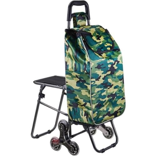 Shopping Carts with Steel bearing Wheels Steering Elderly Telescopic Pole Supermarket Grocery Shopping Cart Travel Picnic