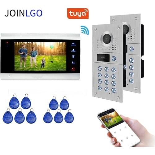 720P WiFi IP Video Door Phone Video Intercom Doorbell System Motion Detection 2 Code Keypad RFID Camera Tuya App Remote Unlock