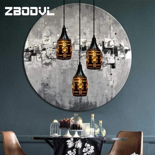 Vintage Iron Art Pendant Light Dining E27 Hollow Pendant Lamp Coffee Bar Hanging Lamps Nordic Lampshade pendent light