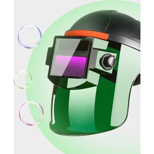 Protective Cover Full-Automatic Darkening Welding Helmet Argon Arc Welder Glasses Tan Mask Head-Mounted Type