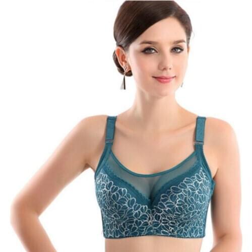 GAOKE Bras For Women Summer Plus Large Big Size Lady Super Thin Push Up Bralette Gather Lace Crop Top Sexy Brassiere Girl