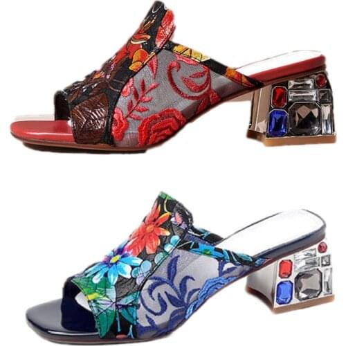 Ladies Sandals Summer Fish Mouth Thick Heel Womens Shoes Fashion Outer Wear High-heeled Sandals And Slippers Women