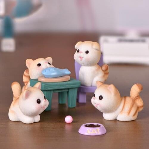 1Pcs Miniature Cat Figurine Model Fairy Micro Landscape Decoration Kids Toy Diy Gardening Ornaments Gardening Accessories