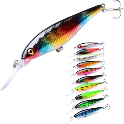 1pc Super Quality 20Colors Hard Bait Minnow Fishing lures Bass Fresh Salt water japan sea 3D Eyes Wobbler Tackle Crankbait Pesca