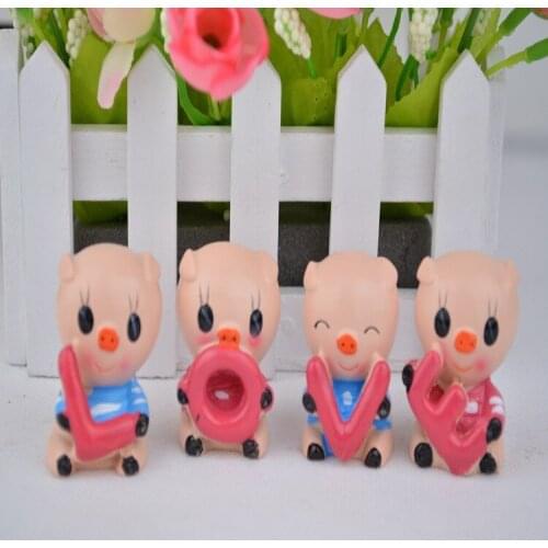 100 sets New free shipping 4pcs set resin lovely pig wedding promotion gift souvenir