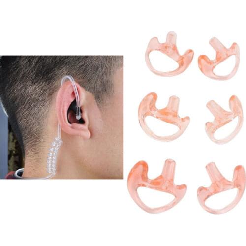 100 Pcs Earmolds Soft Radio Ear Mold Replacing Earpiece Insert for Acoustic Coil Tube Headset Audio Kits Accessories Pink S/L/M