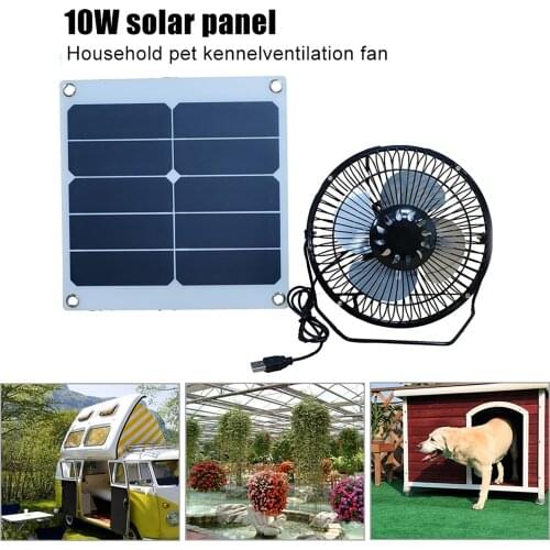 10W 12V Solar Exhaust Fan Air Extractor Mini Ventilator Solar Panel Powered Fan for Dog Chicken House Greenhouse RV Solar Fan