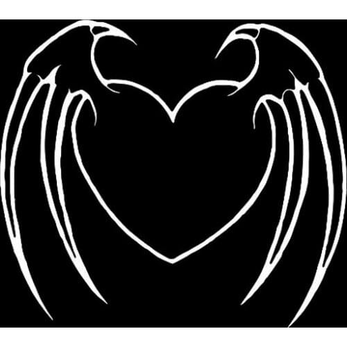 11.4*10.1CM Bad Devil Control Heart Car Sticker Silhoutte Design Fashion Decal Black/Silver Covering The Body C20-1519