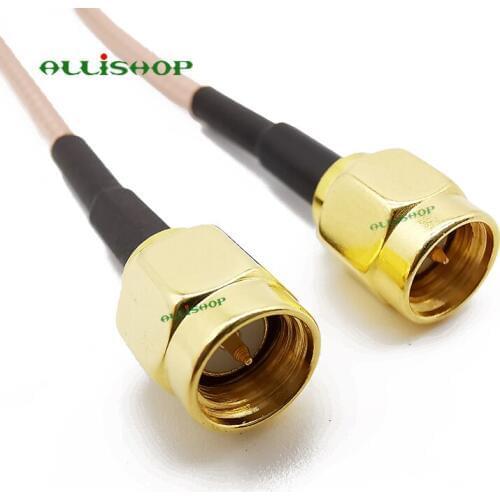 2 Pcs Extensoin sma connector SMA male to SMA male connector with RG316 for pigtail wifi extension cable 10CM 15CM 30CM 50CM