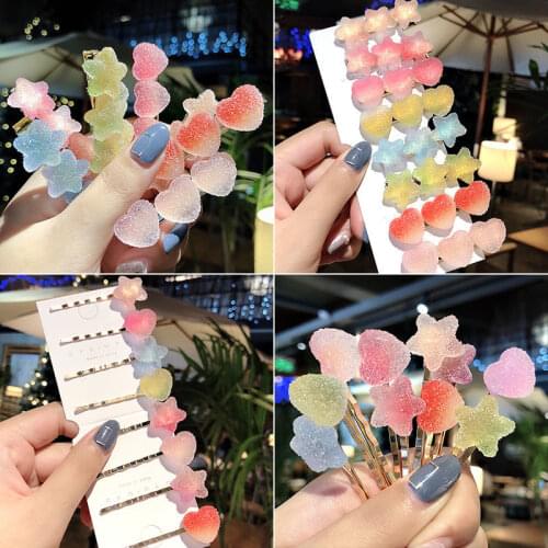 2 Pcs Jelly Colorful Fashion Hair Clip Barrette Headwear Girls Women Korea Candy Color Hairpin Duckbill Clip
