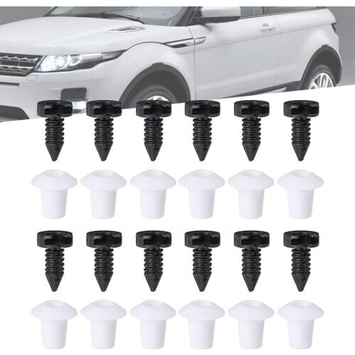 24pcs Full Interior Door Card Trim Clips Fastener Buckle Rivets Fastener Set For Land Rover Defender White & Black