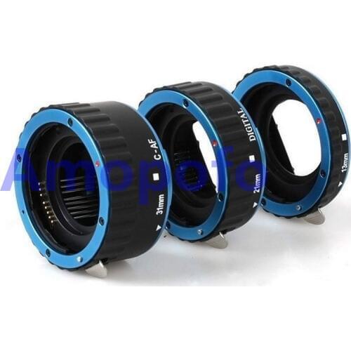 Amopofo Blue Auto Focus AF Macro Extension Tube 13+21+31mm For Canon EOS 5D 5D2 EOS EF-S