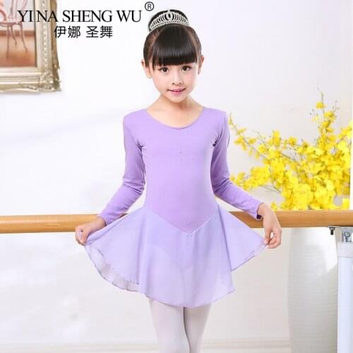 Ballet Gymnastics Leotard Kid Girls Ballet Dress Short&Long Sleeve Leotard Tutu Dance Wear Costumes Training Performance Clothes