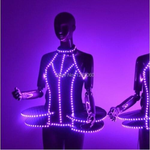 Free shipping girls led light costume/ Sexy womens led dance clothing suit / LED Dress
