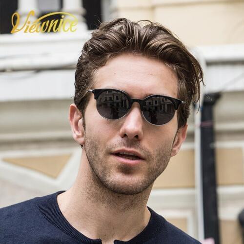 Viewnice Brand Designer Fashion Unisex Sun Glasses Polarized Italian acetate Sunglasses Round Male Eyewear For Men/Women V5034
