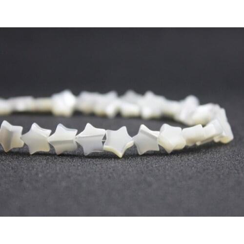 Hot wholesale 8mm and 6mm stare Natural White pearl stone Beads for DIY Fashion charms Necklace Bracelet making TRSB1027