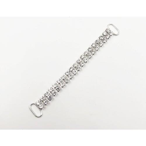 10Pcs 2Row 95mm Bikini Connector Rhinestone Chain Sewing Swimwear Supplies Bra DIY Accessories