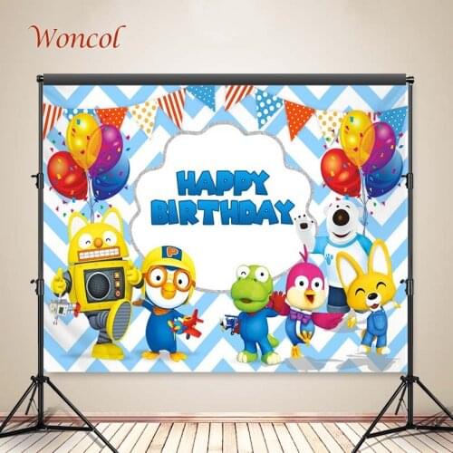 Woncol Didi And Friends Photo Backdrops Happy Birthday Photography Backgrounds Balloons Rainbow Decor Banners Photo Props