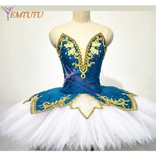 Blue bird professional ballet tutu Women adult Flames of Paris performance pancake tutus ballet stage costume Esmeralda
