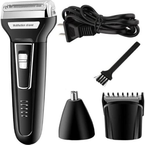 Kemei hair trimmer km-6558 3 in 1 cordless rechargeable hair clipper haircut beard trimmer nose trimmer electric shaver razor