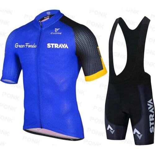 Team STRAVA Cycling Jersey 2019 Mens Short Jersey ropa ciclismo hombre ciclismo Cycling Clothes Set Bike Wear 19D Gel Pad