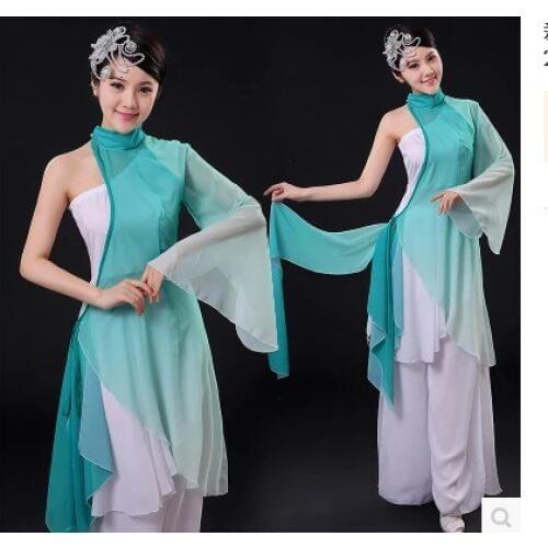 Chinese Folk Dance Yangko Clothes Modern Dance Costume Womens Classical Fan Dance Performance Clothes Set