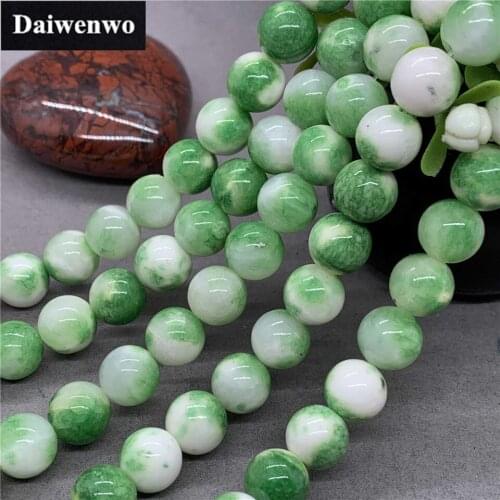 Cyan Yellow Jade Beads 6-12mm Round Natural Loose Stone Bead DIY Dreamcatcher