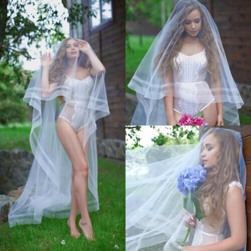 Best Selling Simple Cheap Wedding Veils Three Meters Long Veils Tulle One Layer Cathedral Length Elegant Bridal Veil