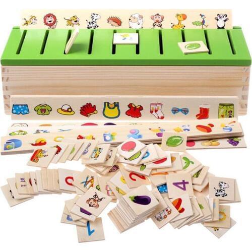 Montessori Early Educational Puzzles Toys For Children Intelligence Learning Puzzle Wooden Creature Cartoon 3D Puzzle