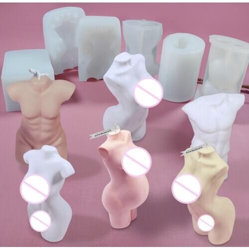 New 3D Human Body Silicone Mold Male Female Body DIY Candle Mold Broken Arm Venus Perfume Candle Fragrance Candle Making Mould