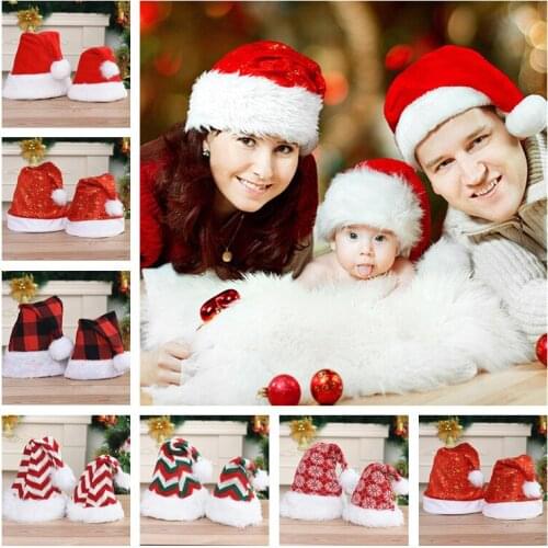 New Year Decorations 2022 Christmas Santa Claus Hat for Children Adult Christmas Decor 2021 Navidad Ornaments Natal Noel Gifts