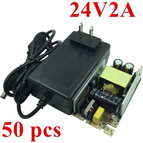 Wholesale 50pcs AC100-240Vinput to DC24V2A 48W Power adapter high quality free shipping by DHL