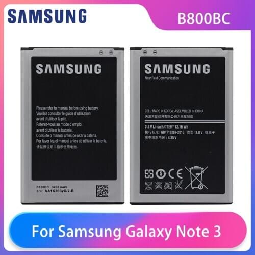 Orginal Samsung Galaxy Note 3 N900 N9006 N9005 N9000 N900A N900T N900P Phone Battery B800BC B800BE 3200mAh With NFC AKKU