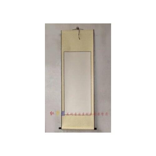 Brocade cloth blank picture scroll precision mounted four feet three open half cooked rice paper painting calligraphy scroll